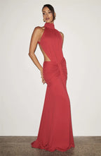 Turtleneck Backless Maxi Dress