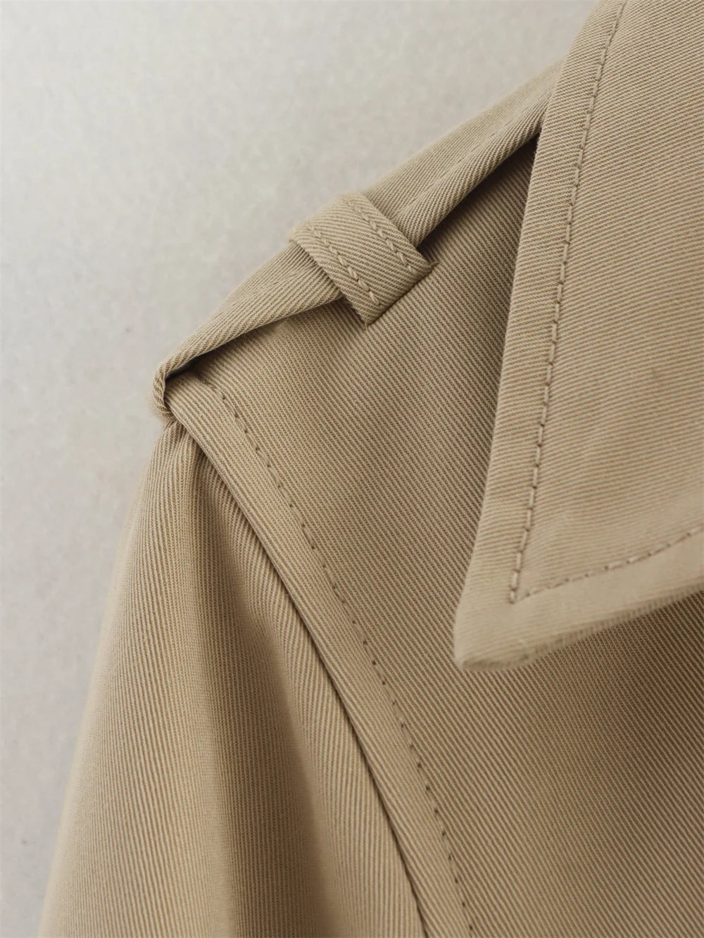 Cropped Double-Breasted Trench Jacket