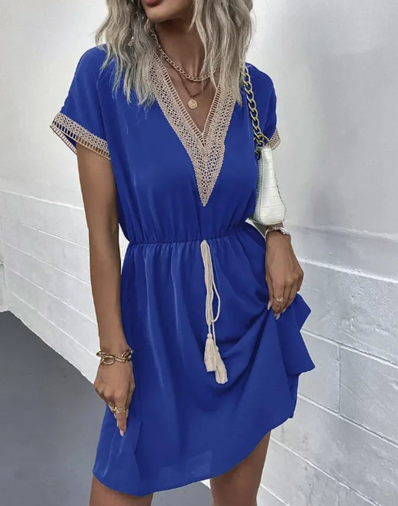 Lacey V Neck Short Beach Dress