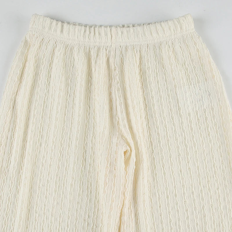 Textured Beach Knitted Trousers