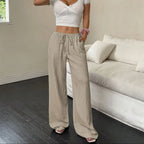 Straight Leg Floor Length Trousers