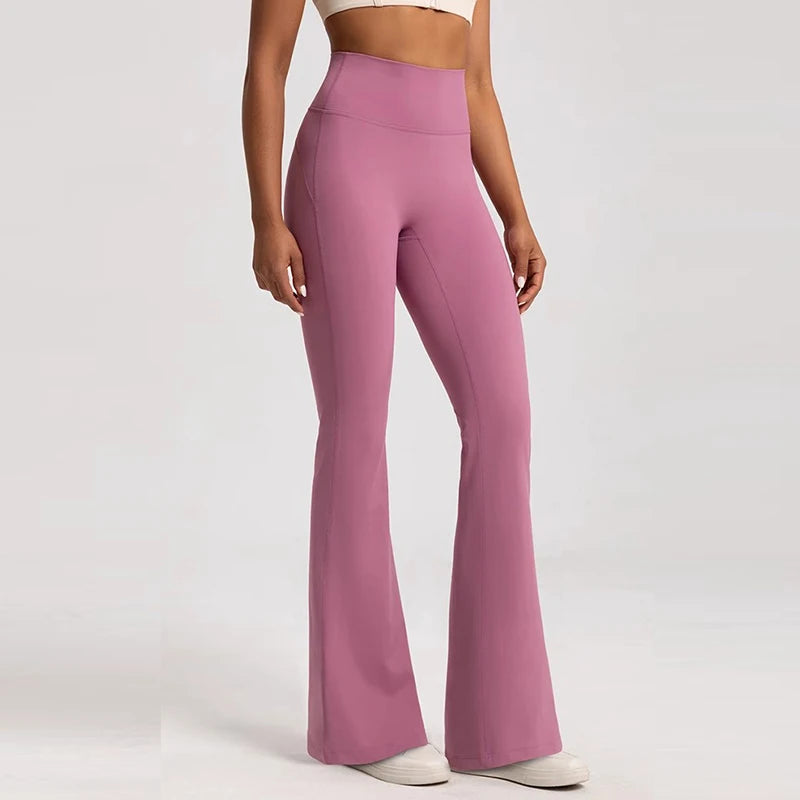 High-Waisted Flared Gym Leggings