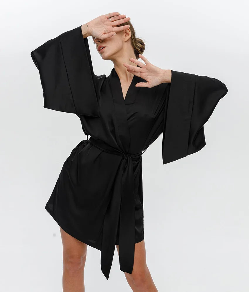 Short Kimono Silky Robe