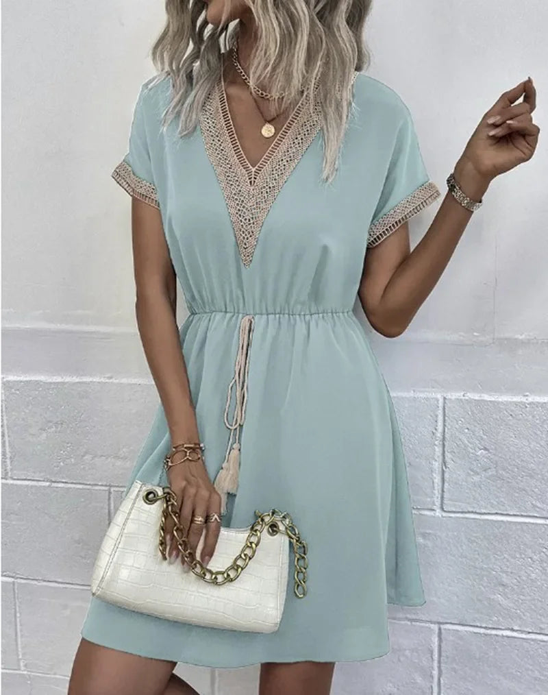 Lacey V Neck Short Beach Dress