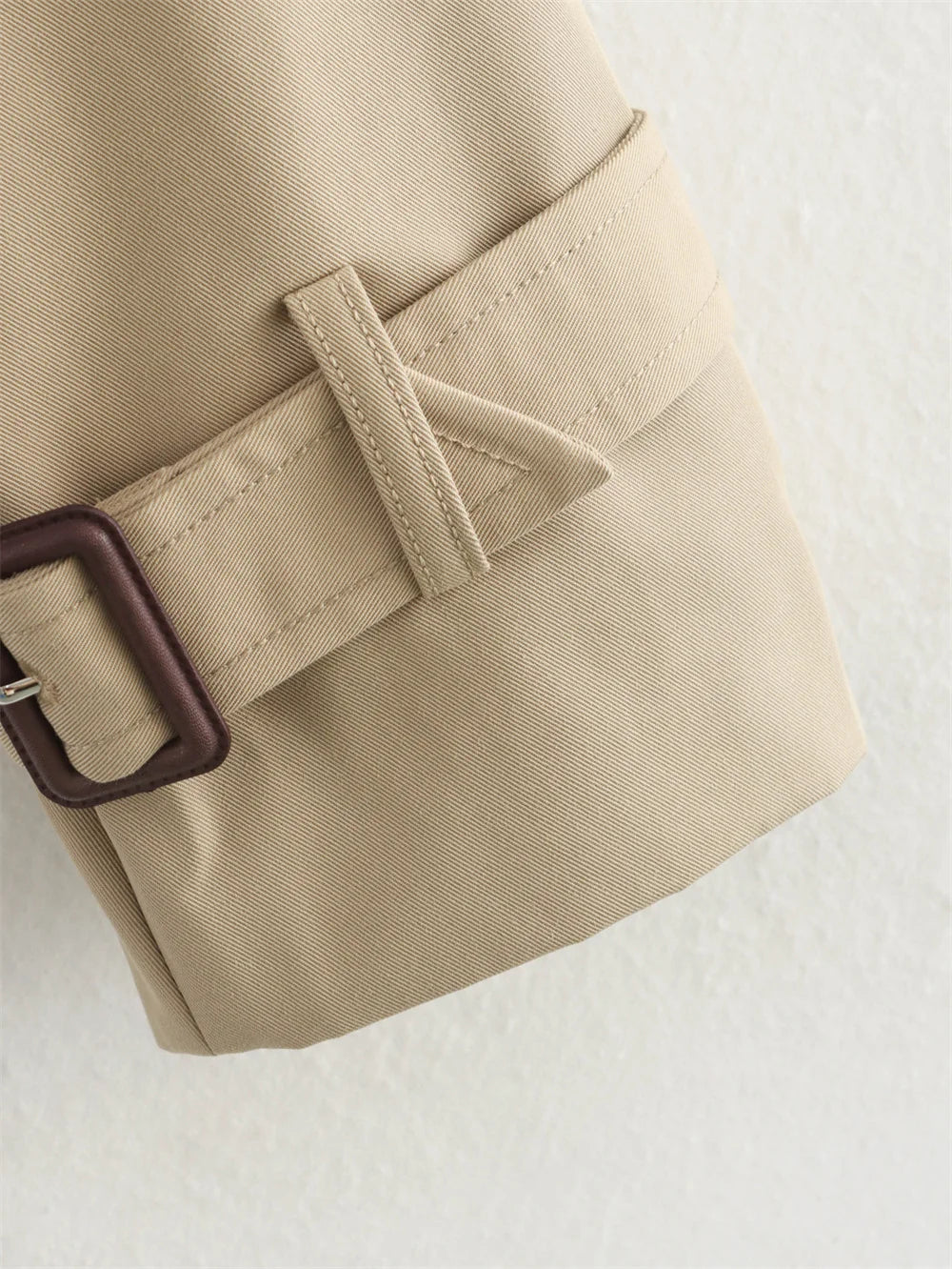 Cropped Double-Breasted Trench Jacket