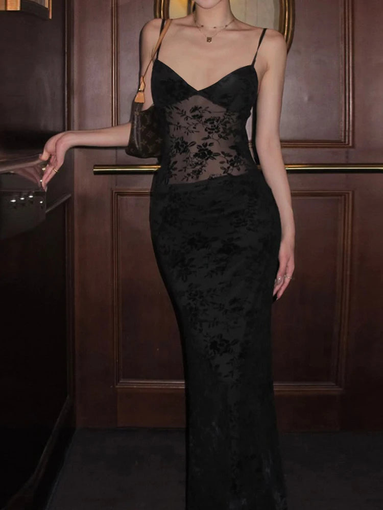 See-Through Flower Patchwork Dress