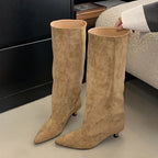 Suede Knee-High Boots