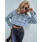 Short Turn-Down Denim Jacket