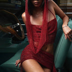 Sparkling Mesh Hooded Co-Ord