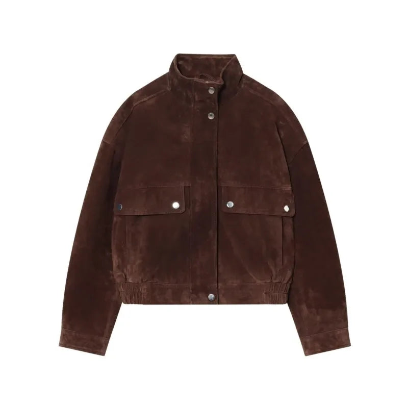 Brown Suede Leather Jacket