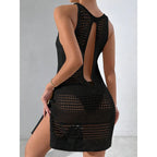 Backless Crochet Beach Dress Cover-Up