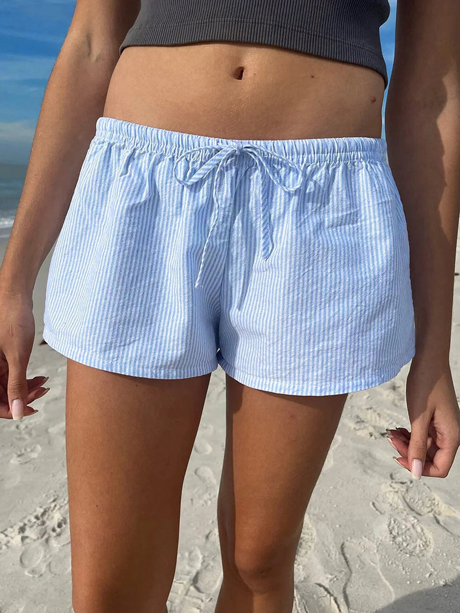 Casual Striped Wide-Leg Shorts