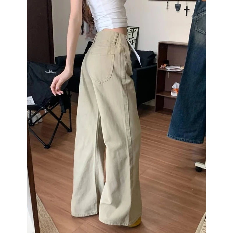 Khaki Flared Jeans