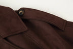 Brown Suede Long Sleeve Jacket