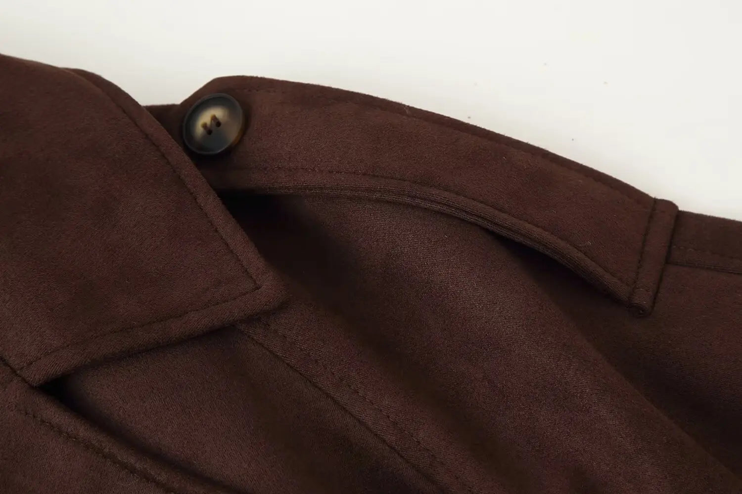 Brown Suede Long Sleeve Jacket