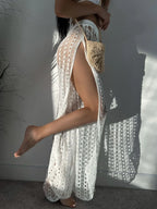High-Split Knitted Beach Trousers