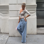 Deep V Mid Sleeve Top