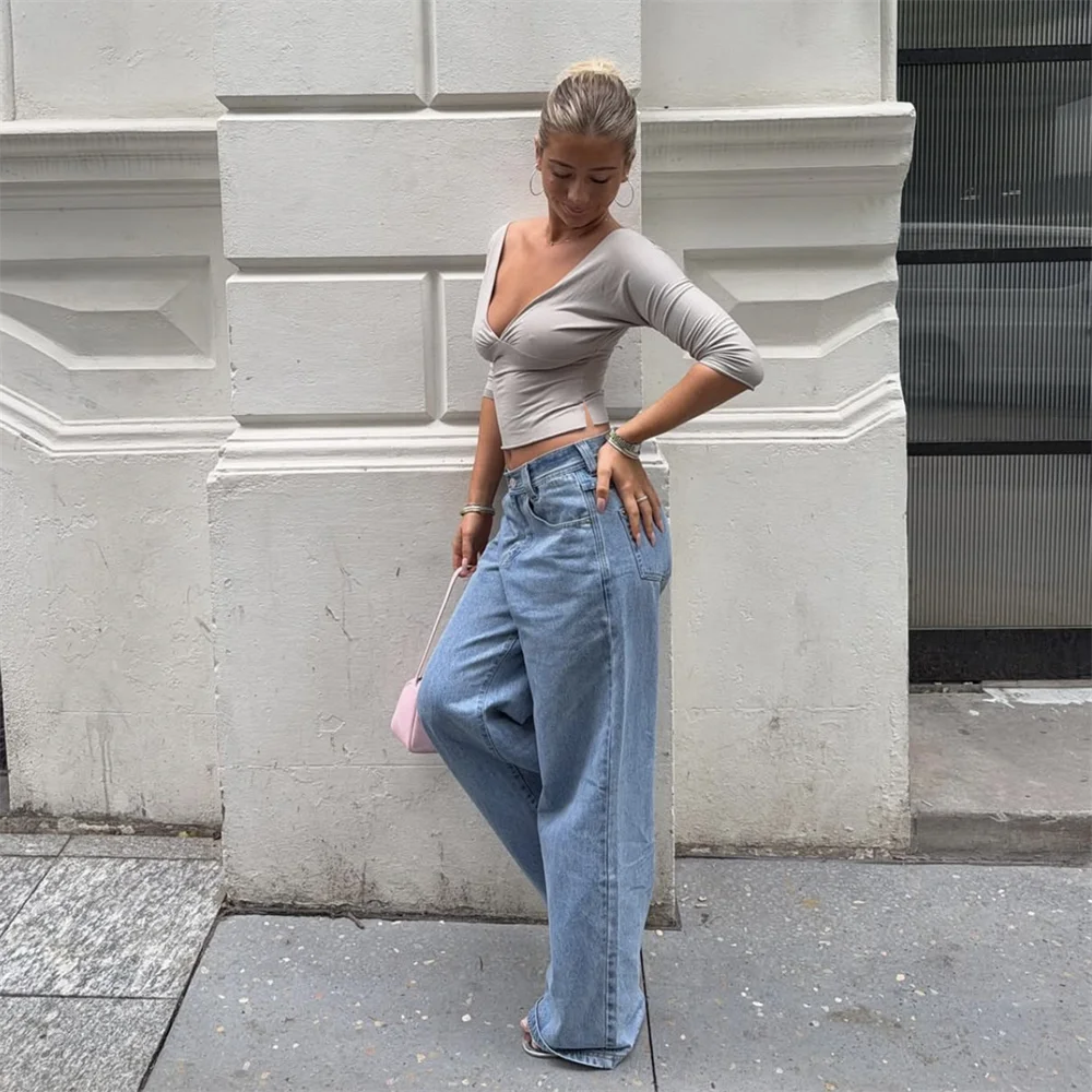 Deep V Mid Sleeve Top