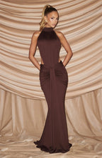 Turtleneck Backless Maxi Dress