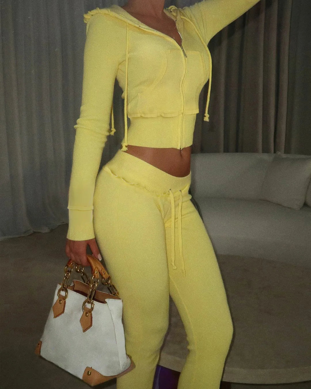 Brushed Contrast-Strap Co-Ord