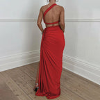 2-Piece Backless Crop & Side-Slit Maxi Co-Ord