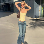 Floral Printed Fish-Bone Tank Top
