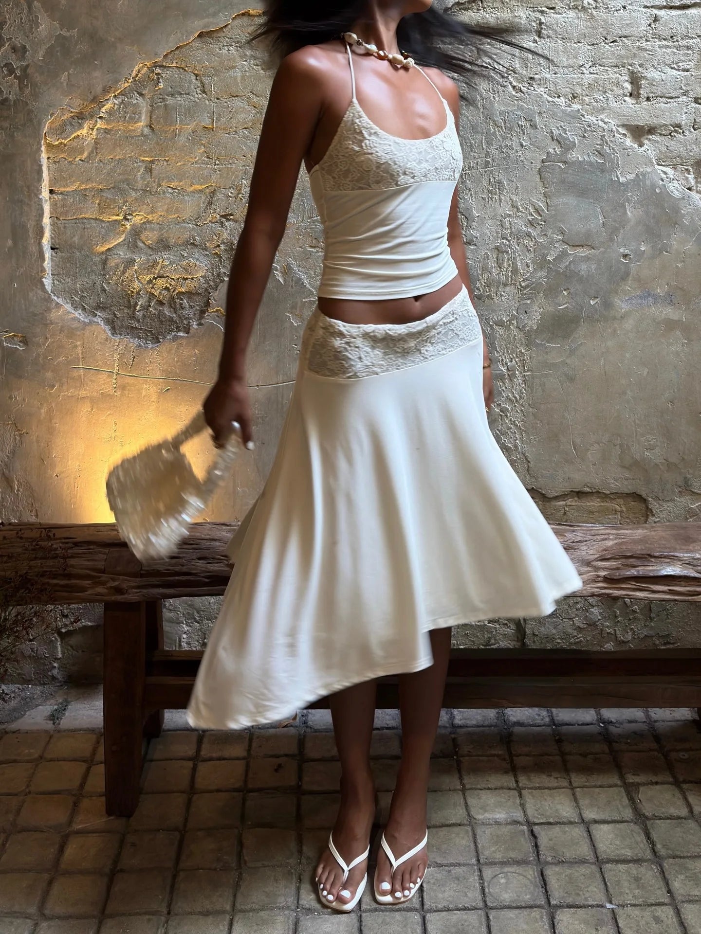 White Lace Patchwork Co-Ord